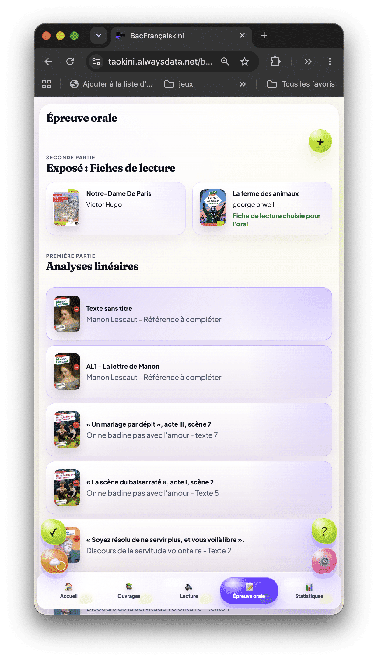 Espace épreuve orale BacFrancaisKini