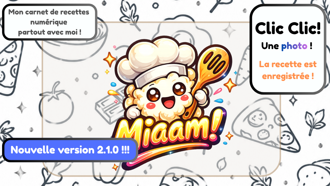 Miaam – carnet de recettes simple et synchronisé